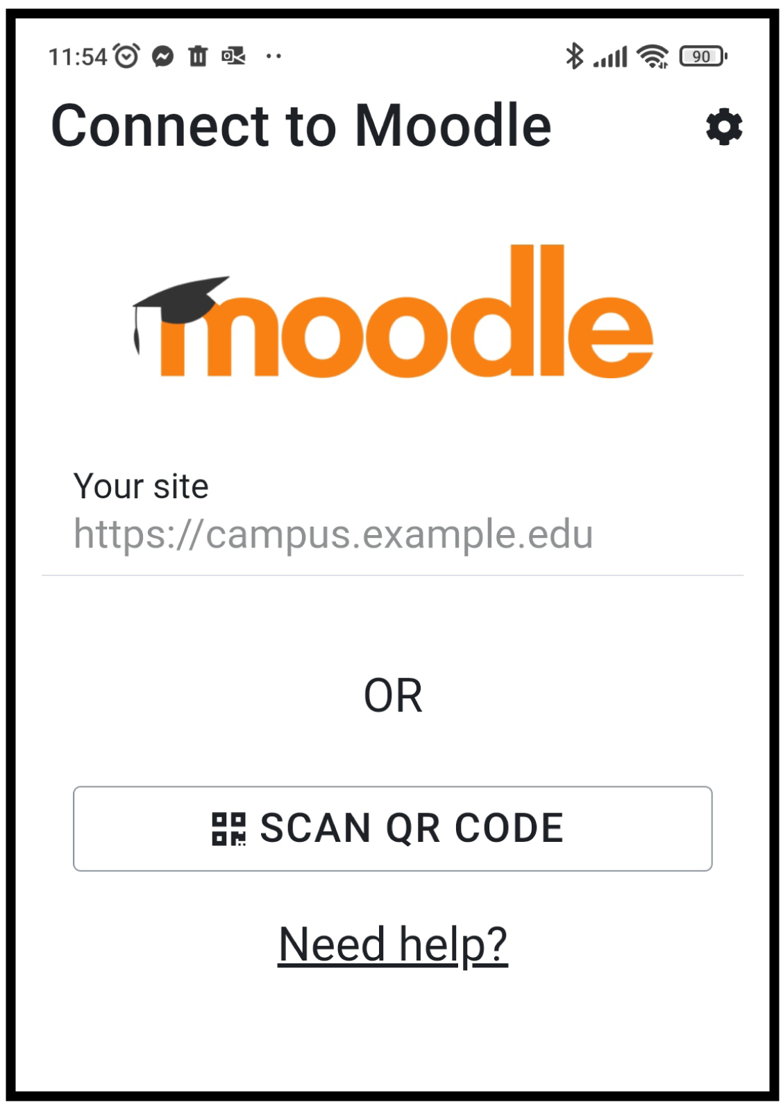 Screenshot of Moodle Mobile App